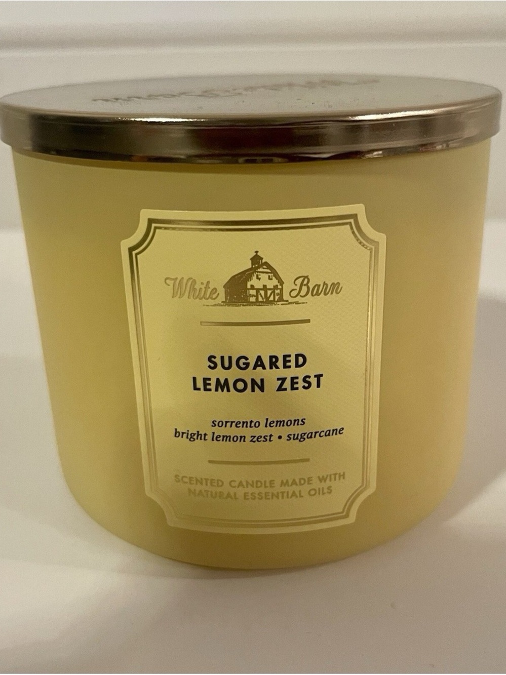 White Barn Sugared Lemon Zest Candle - Pale Yellow Jar